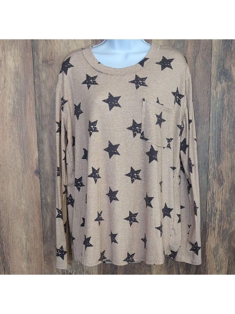 Easel Star Print Oversized Knit Top S                             R111